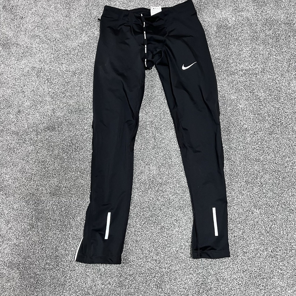 Nike Running Tights Black Reflective Dri Fit Pants 642827-010 Womens Medium